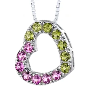 1 cts Round Cut Pink Sapphire Sterling Silver Pendant