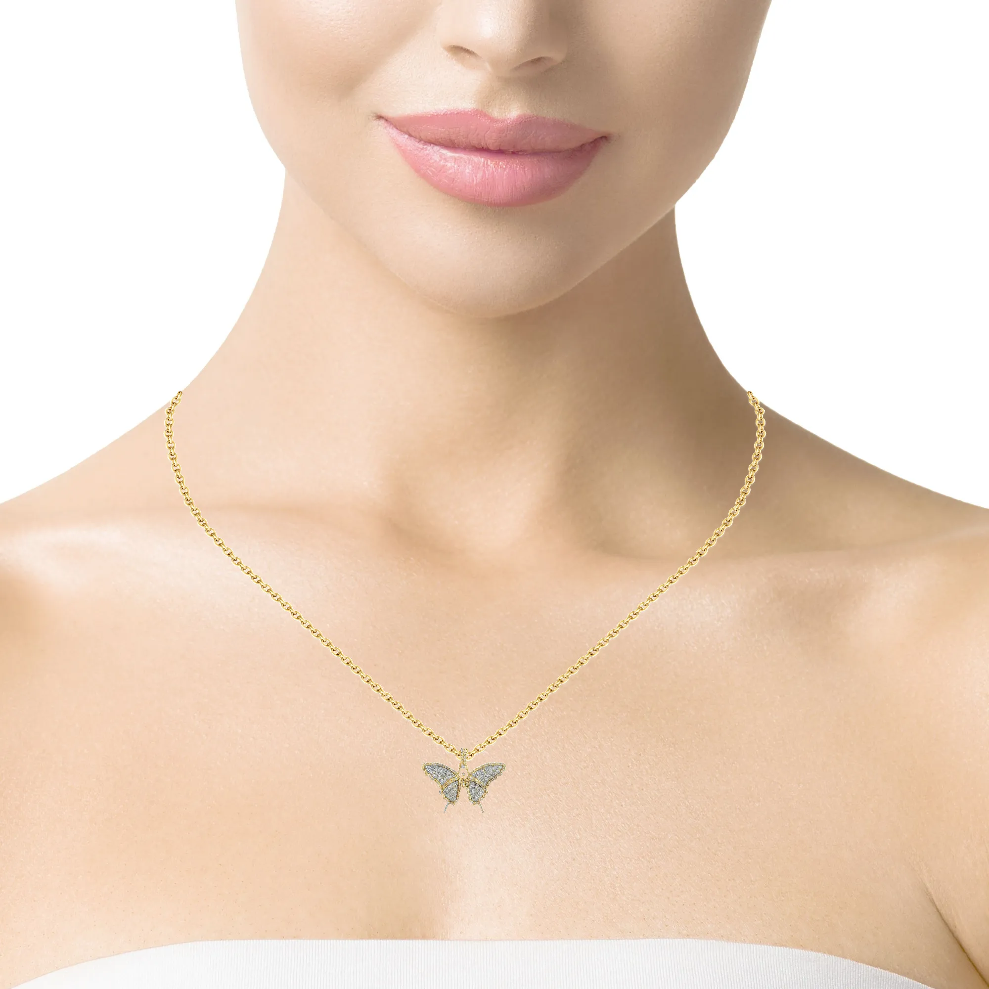 10K Gold 1.42 Diamond Butterfly Charm