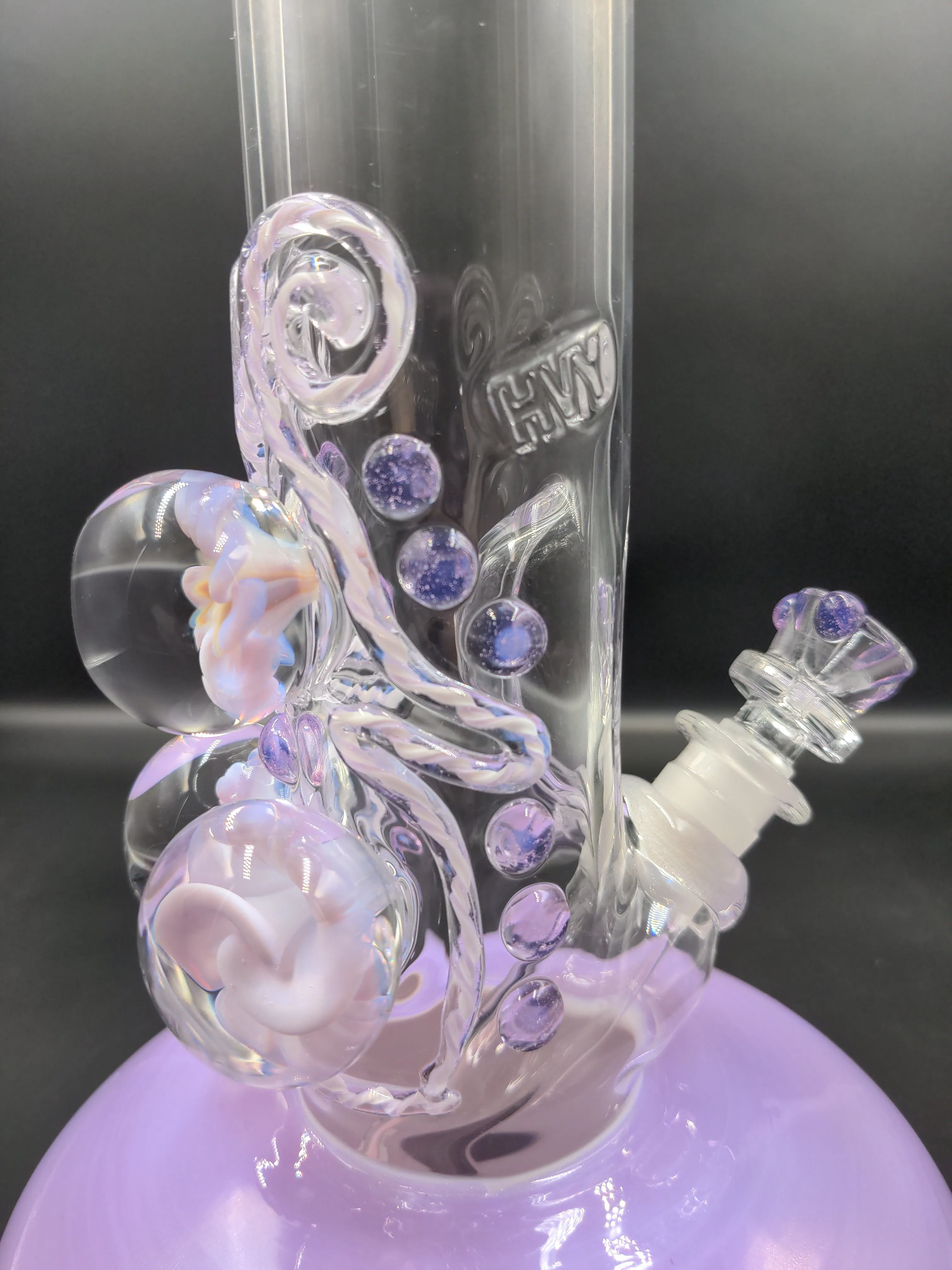 13 HVY Glass Marbled Flower Design Bong