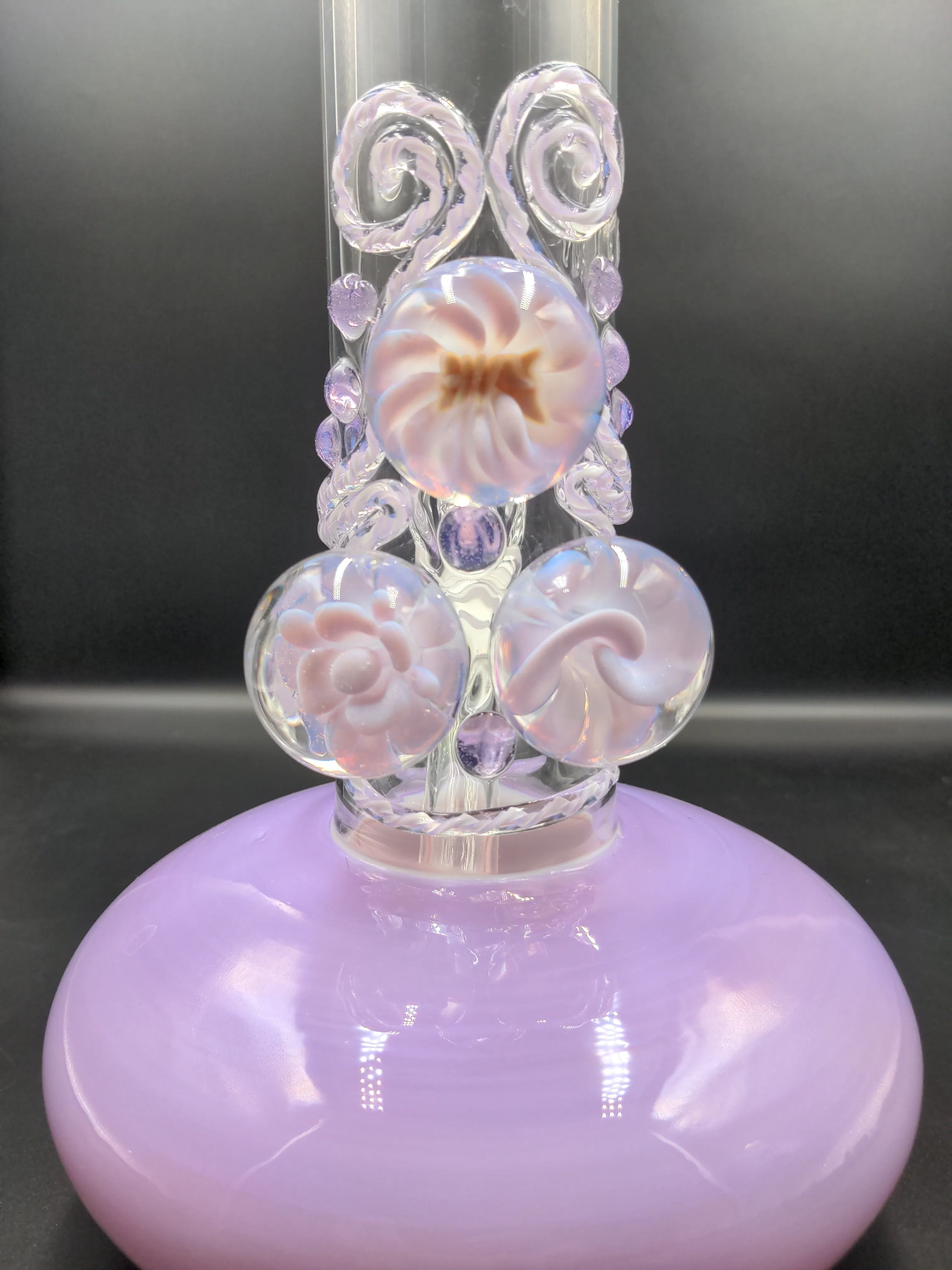 13 HVY Glass Marbled Flower Design Bong