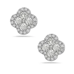 14k Diamond Clover Earrings