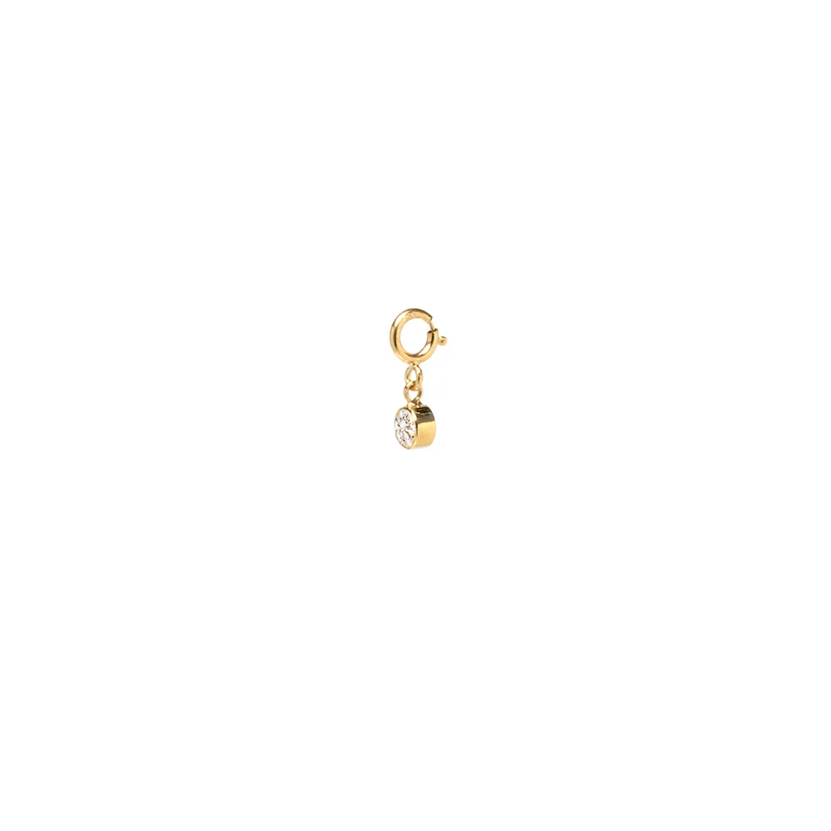 14k Single White Diamond Charm | April Birthstone