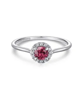 14K White Gold PT - Pink Tourmaline Ring