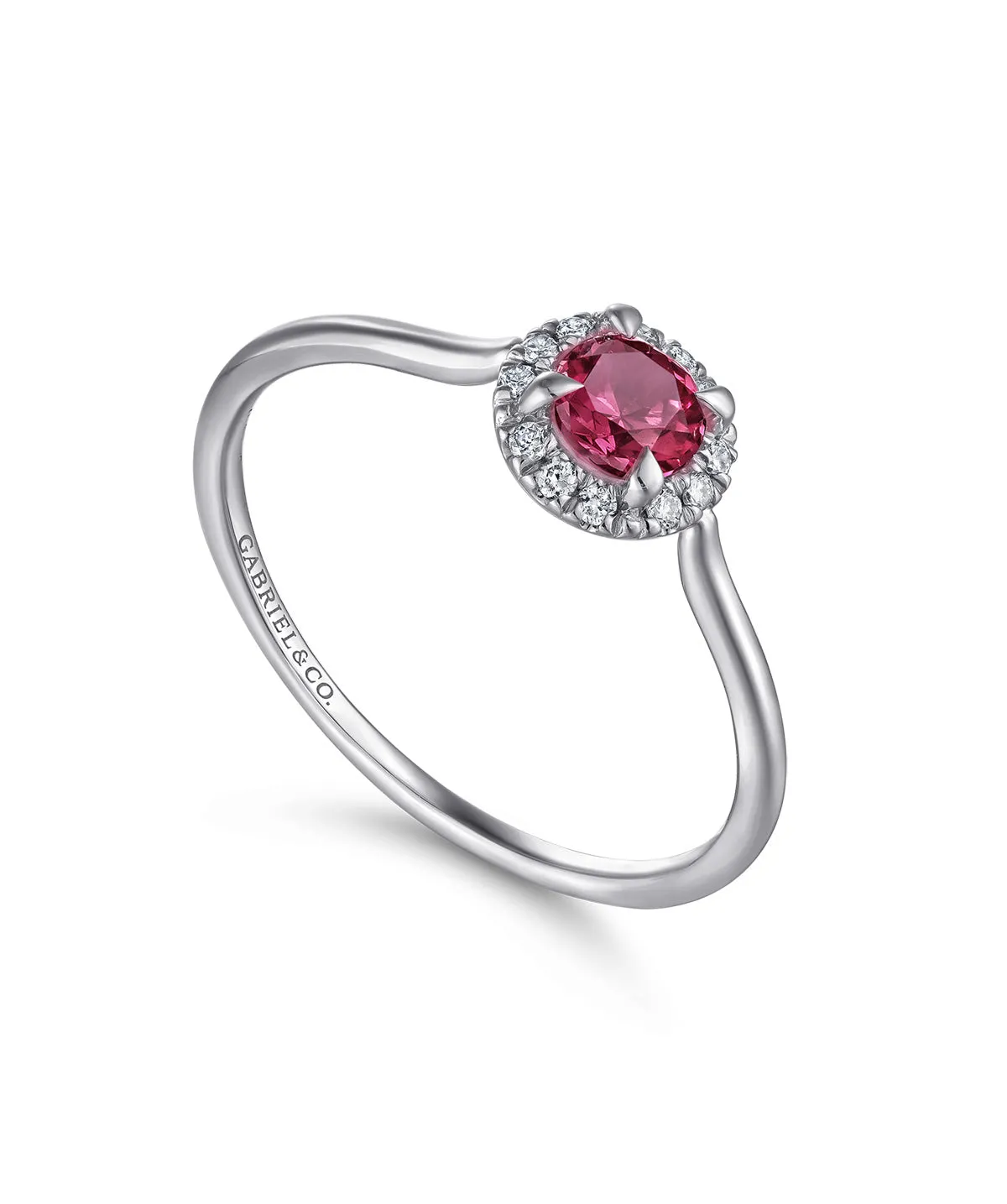 14K White Gold PT - Pink Tourmaline Ring