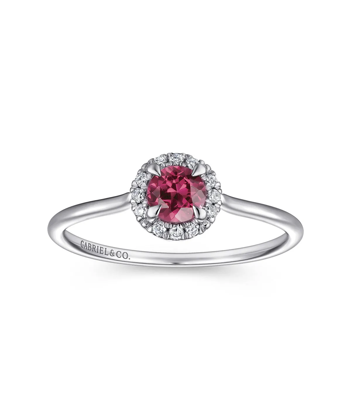 14K White Gold PT - Pink Tourmaline Ring