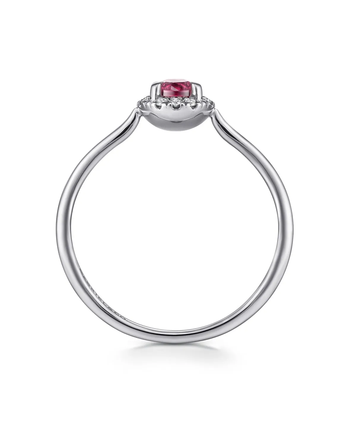 14K White Gold PT - Pink Tourmaline Ring