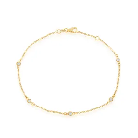 14k Yellow Diamond Station Bracelet 7.5