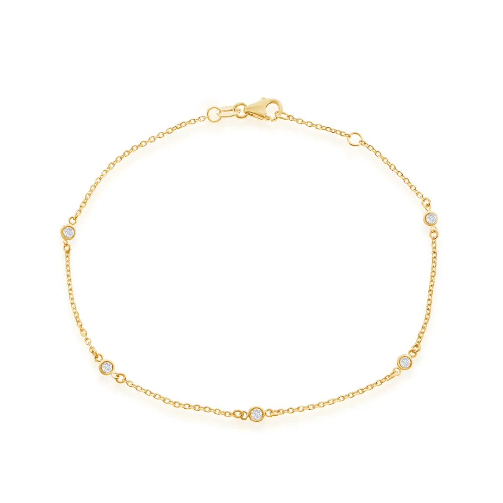 14k Yellow Diamond Station Bracelet 7.5