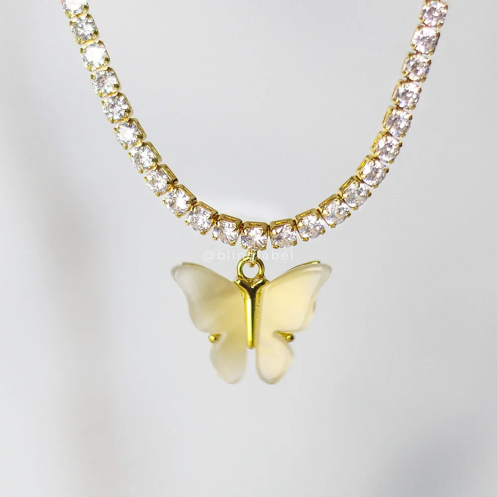 18K Diamond Butterfly Tennis Choker