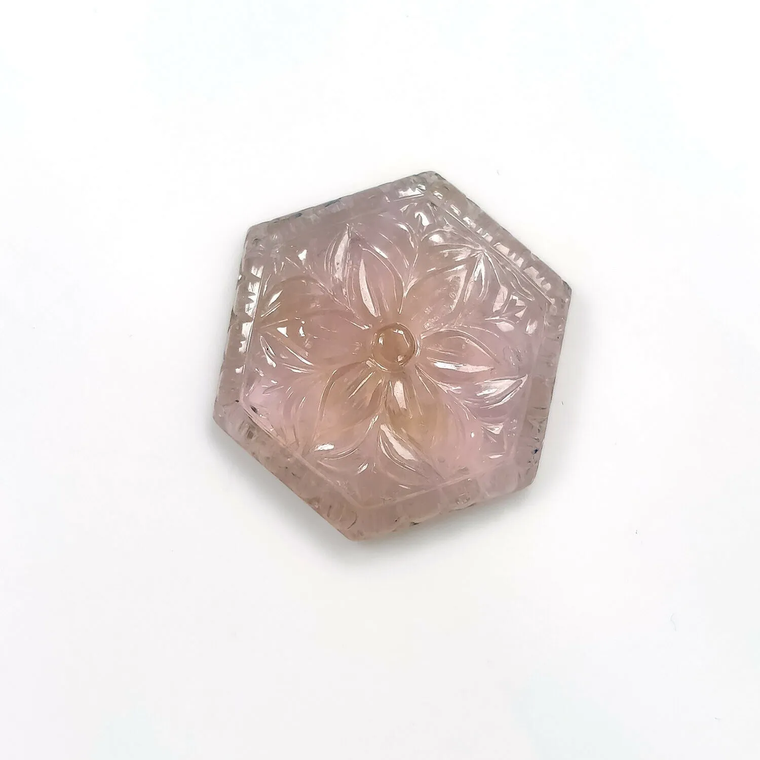 19.50cts Natural Untreated PINK TOURMALINE Gemstone Hand Carved Hexagon Shape 24*21mm*5(h) 1pc For Pendant