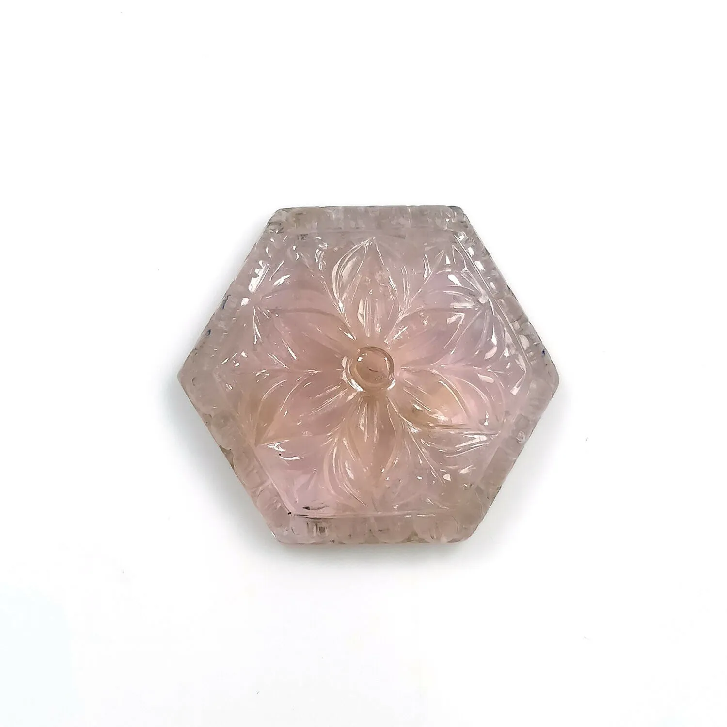 19.50cts Natural Untreated PINK TOURMALINE Gemstone Hand Carved Hexagon Shape 24*21mm*5(h) 1pc For Pendant