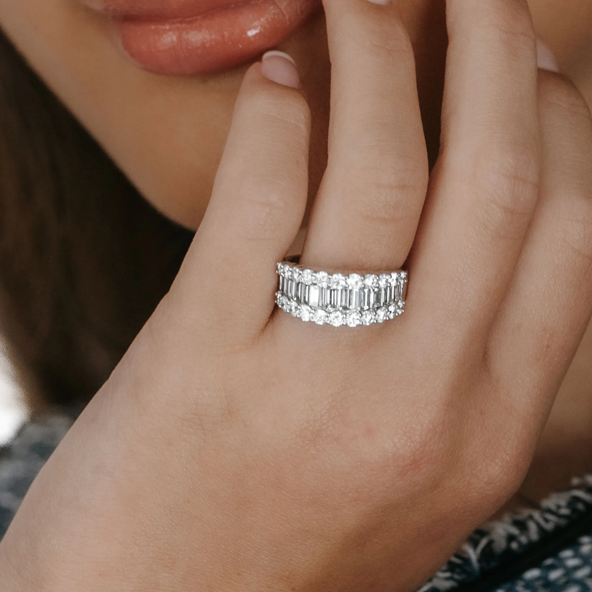 2.00CT Baguette & Round Diamond Ring