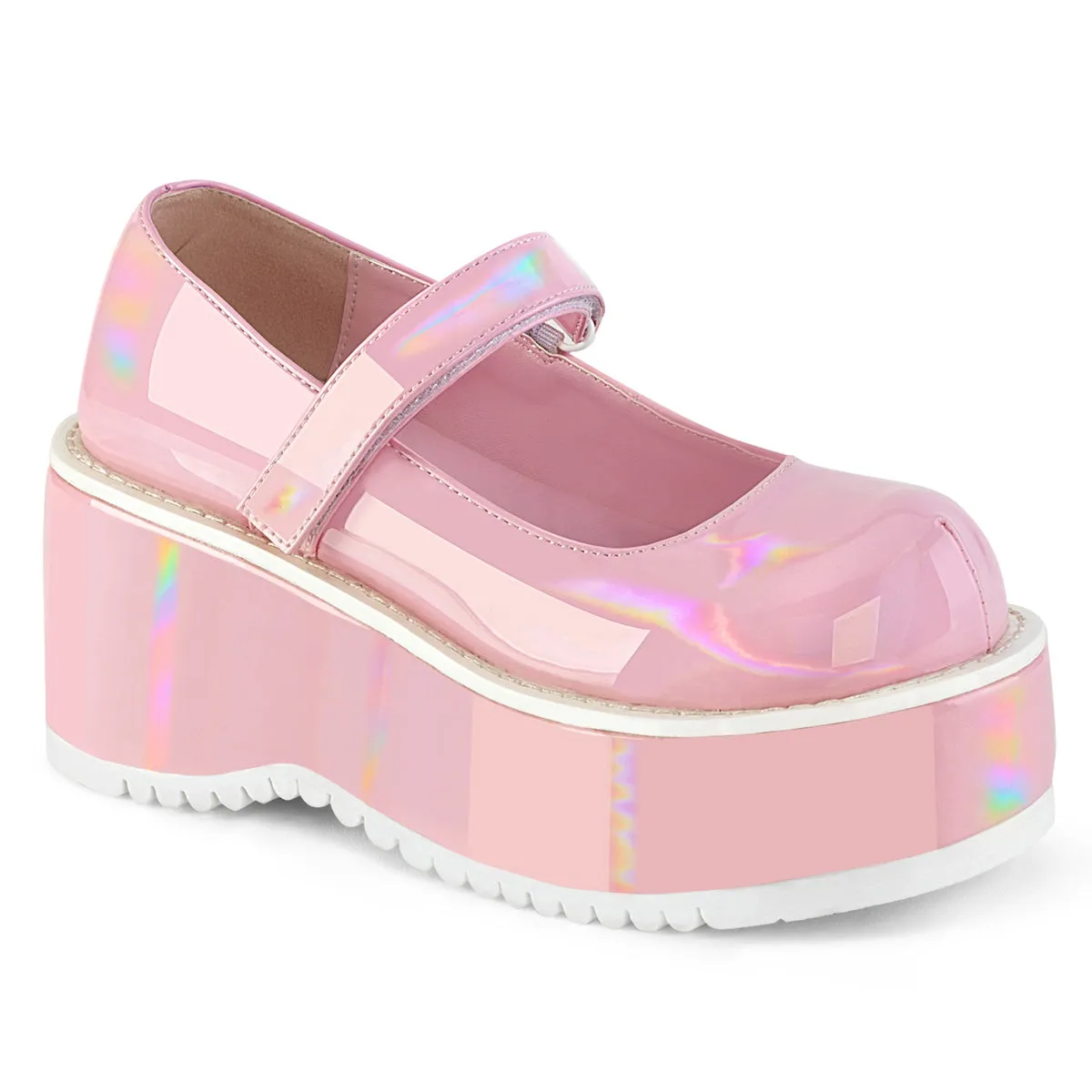 3 Inch Platform DOLLIE-01 Baby Pink Holo