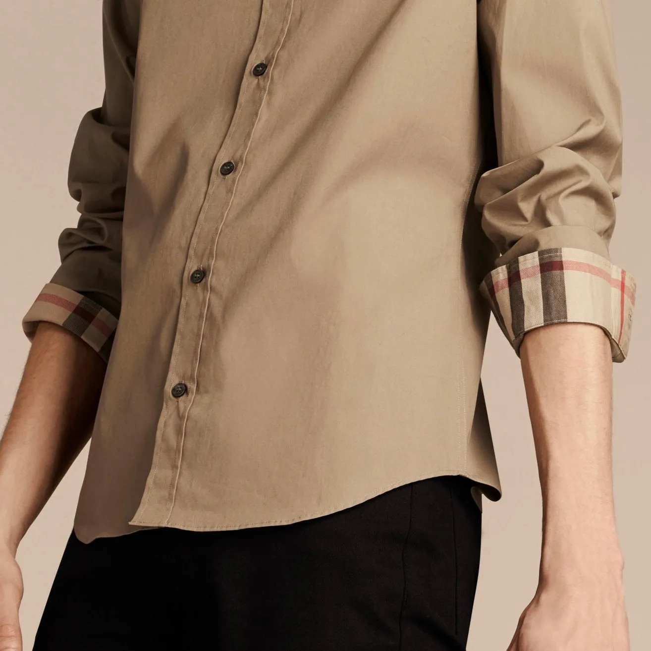 (50% Off) Burberry Cambridge Long Sleeve Shirt Tan