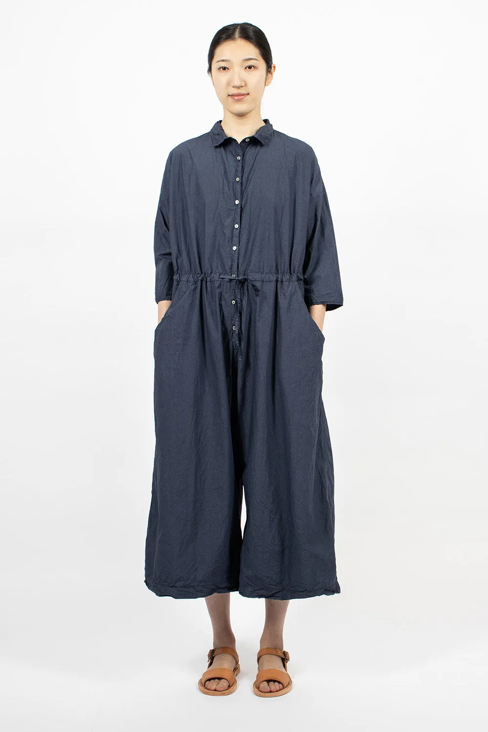 60_04 Oversized Collar Jumpsuit TC Navy