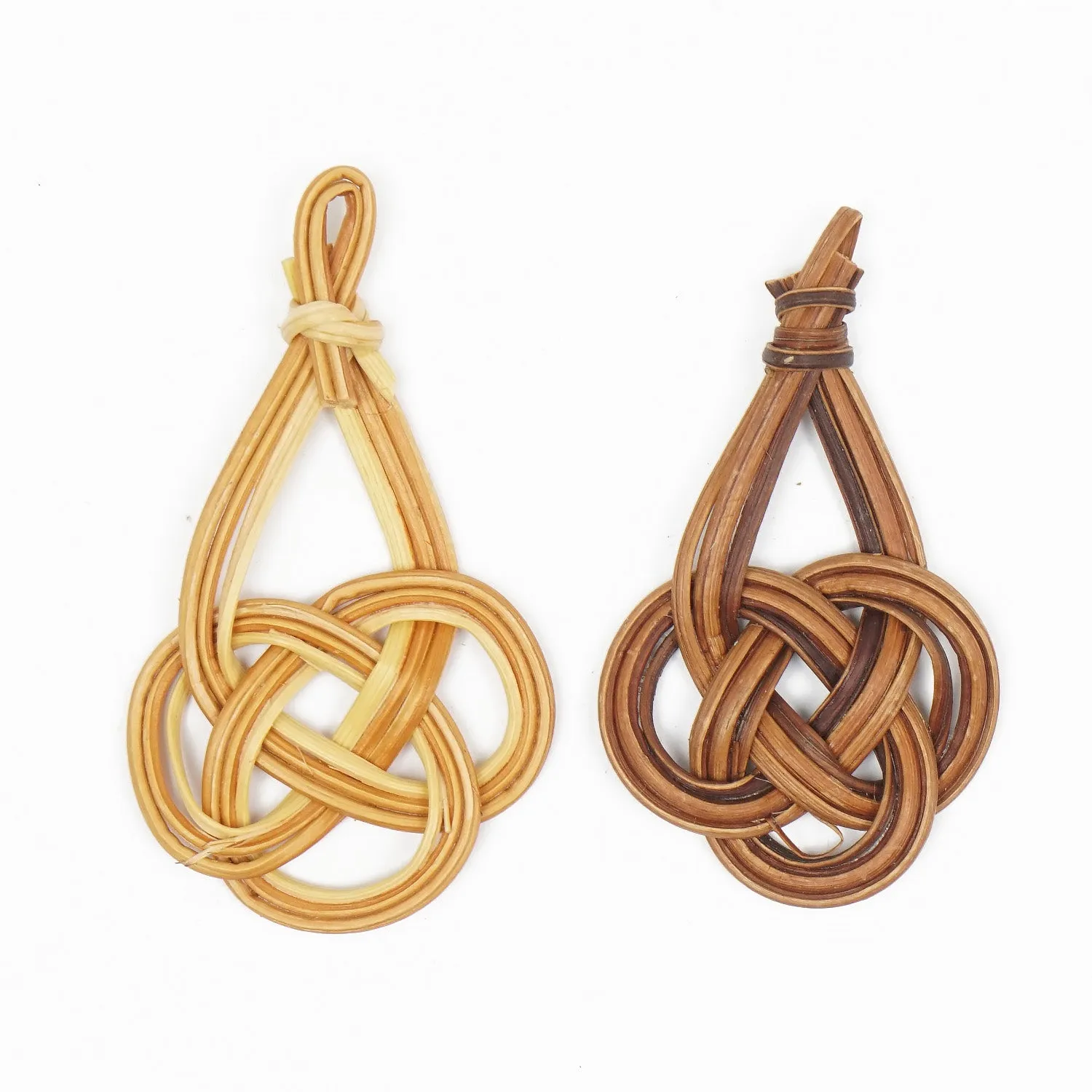 6pcs Natural Rattan Earring Pendant Chinese Knot Wooden Straw Charms Handwoven Findings Jewelry Making 103945