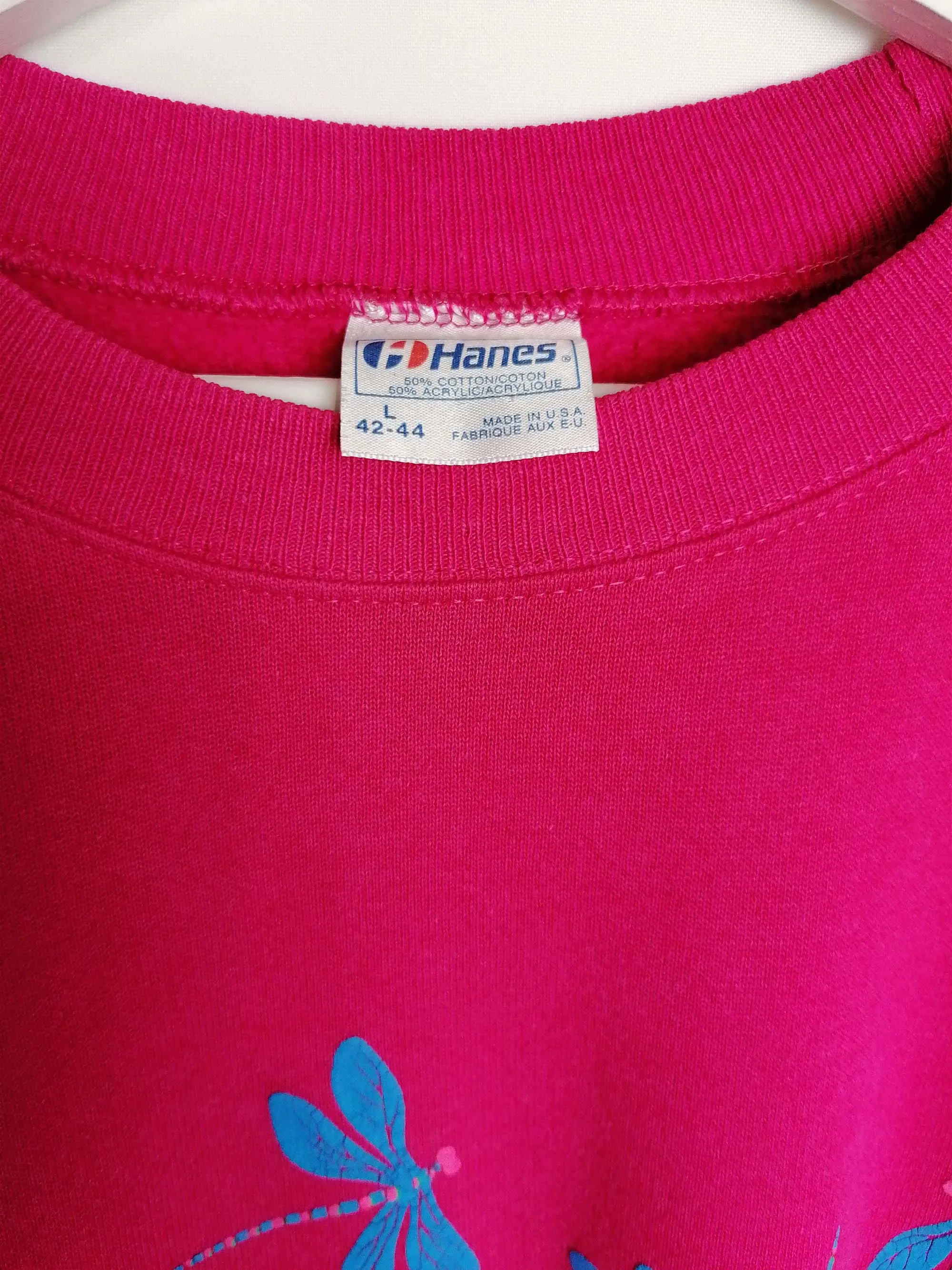 80's 90's HANES Sweatshirt Puff Print Frogs - size M-L