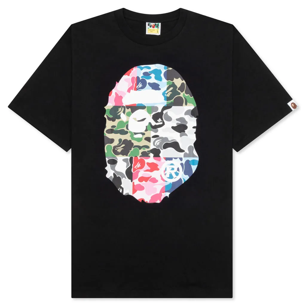 Abc Camo Crazy Big Ape Head Tee - Black