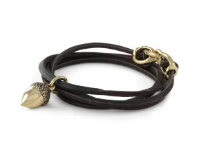 Acorn Leather Bracelet - Bronze