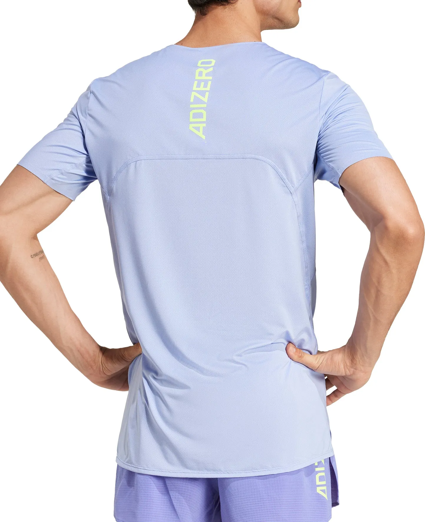 adidas Adizero Short Sleeve Mens Running Top - Blue