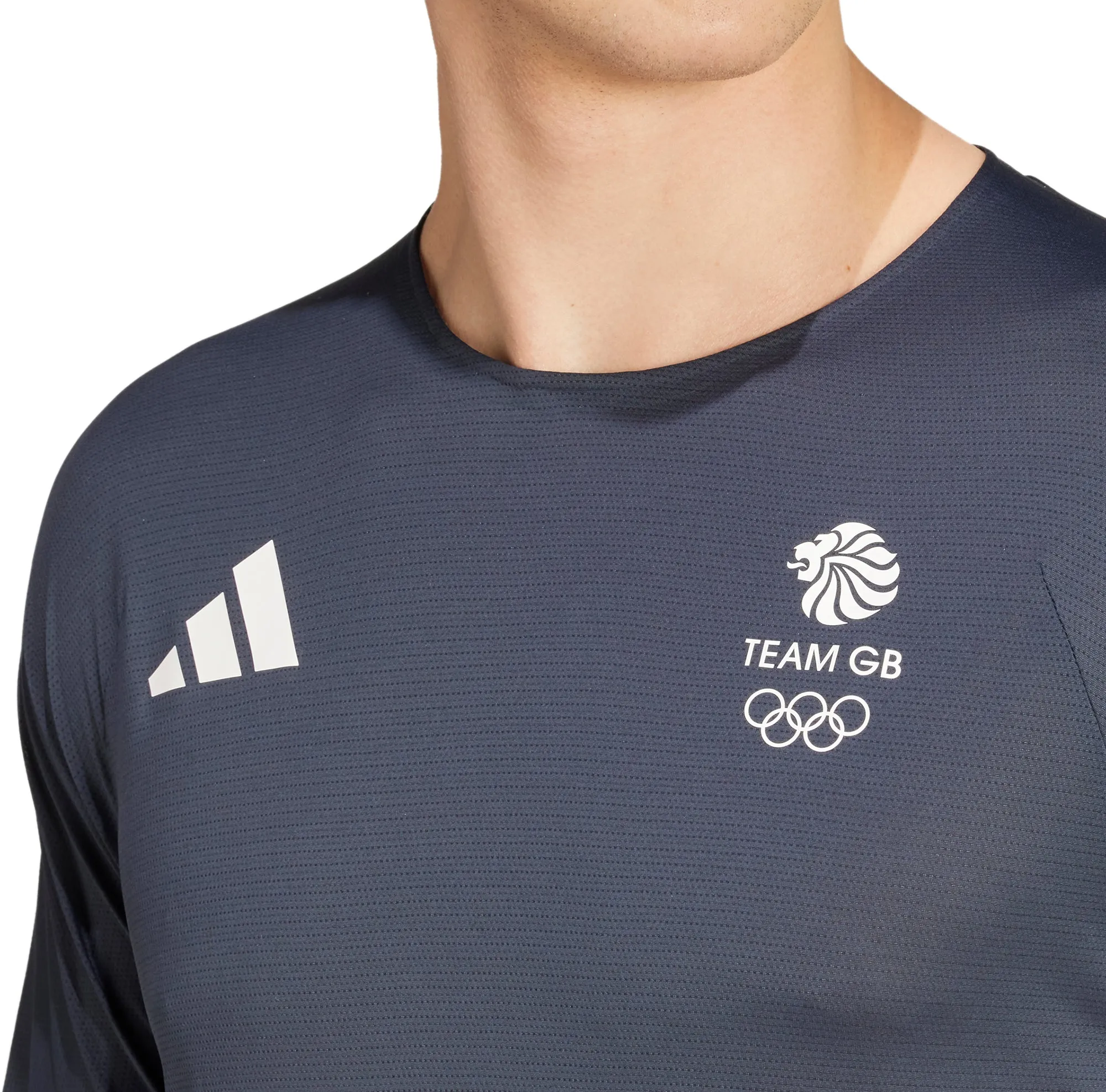 adidas Adizero Team GB Short Sleeve Mens Running Top - Blue