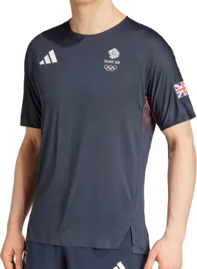 adidas Adizero Team GB Short Sleeve Mens Running Top - Blue