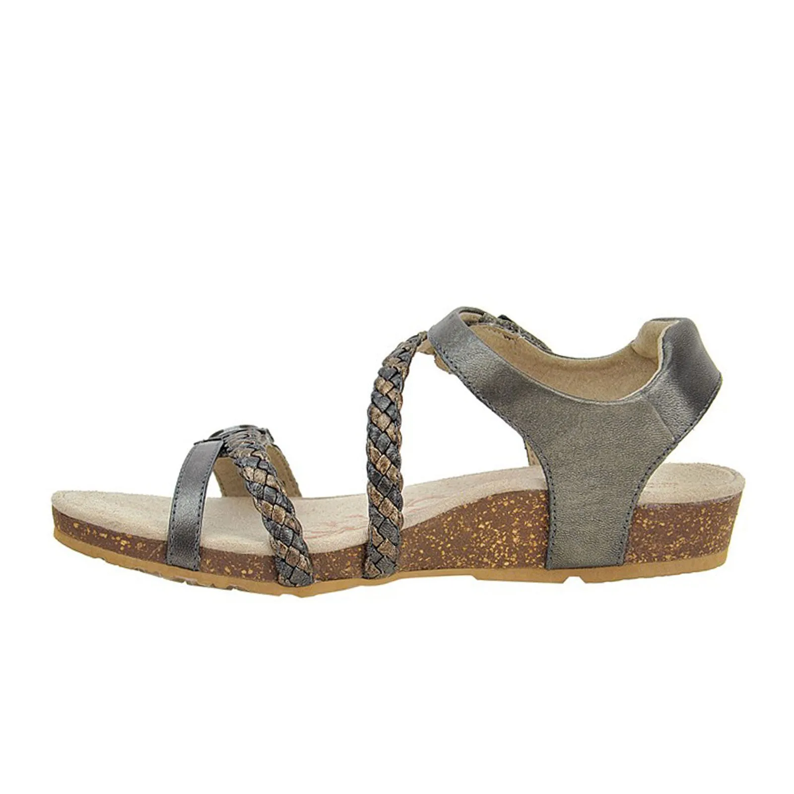 Aetrex Jillian Braided Backstrap Sandal (Women) - Gunmetal