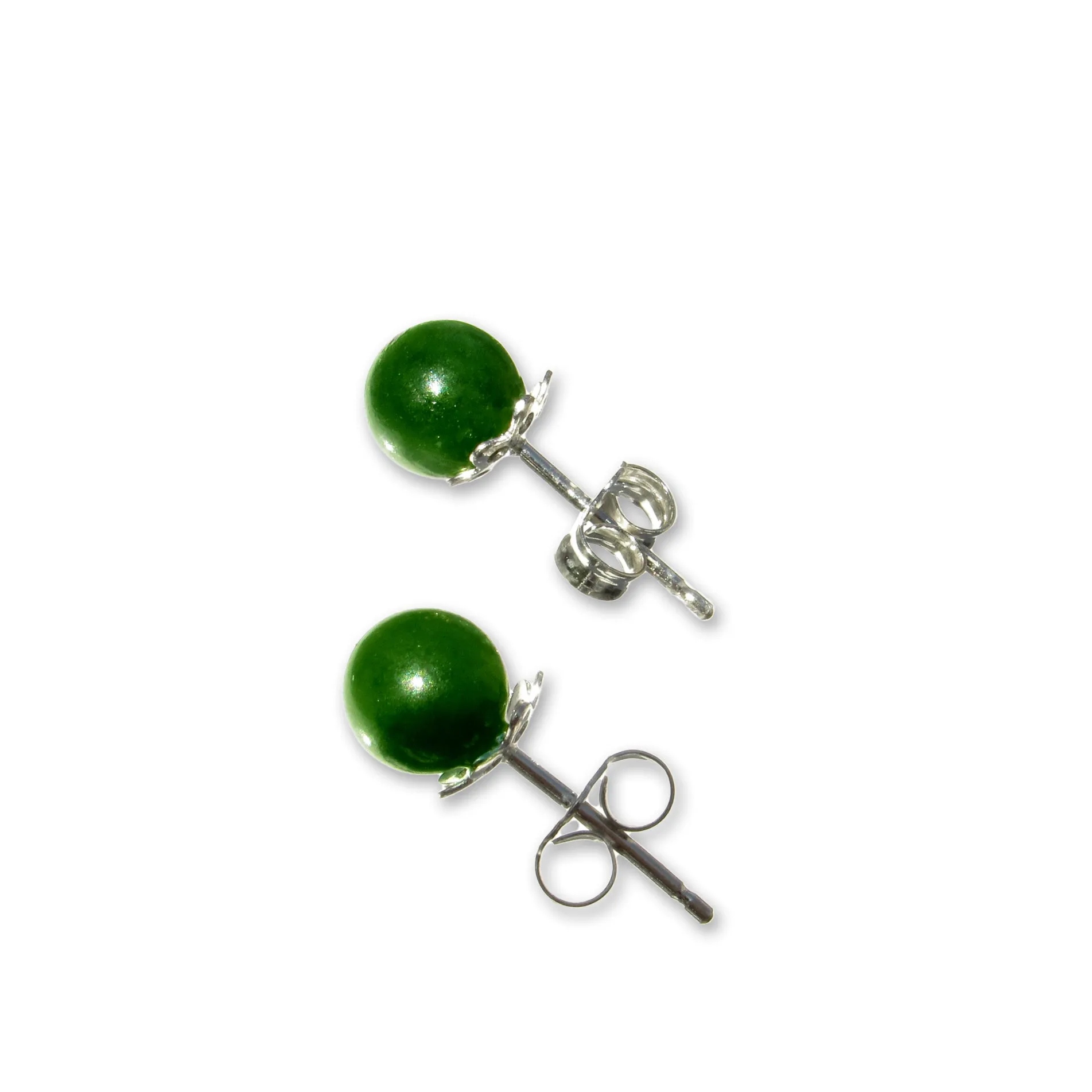 African Jade gemstone Stud Earrings