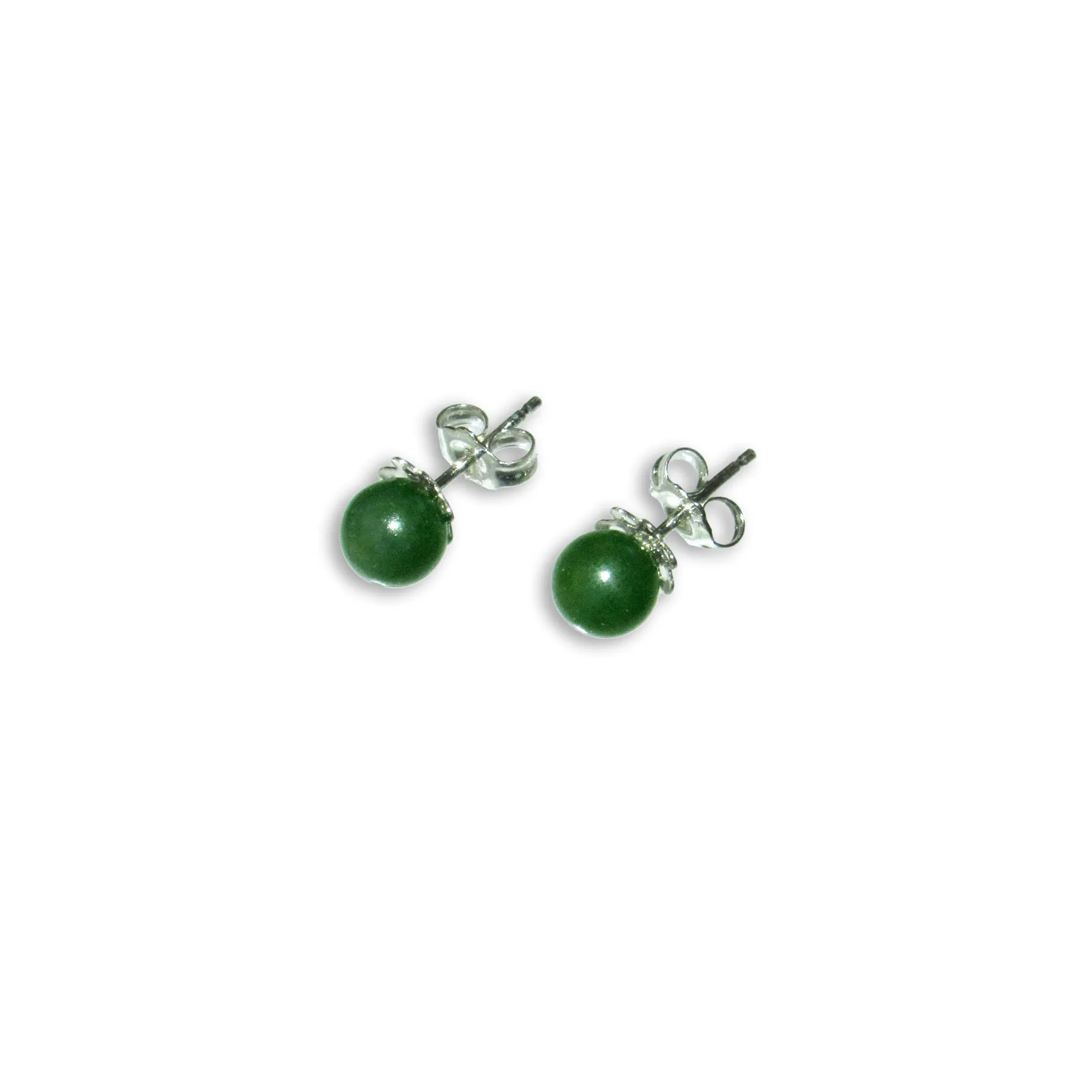 African Jade gemstone Stud Earrings