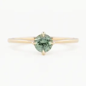 Alice Ring 0.55ct Light Green Montana Sapphire, 14K Yellow Gold (One of a kind)