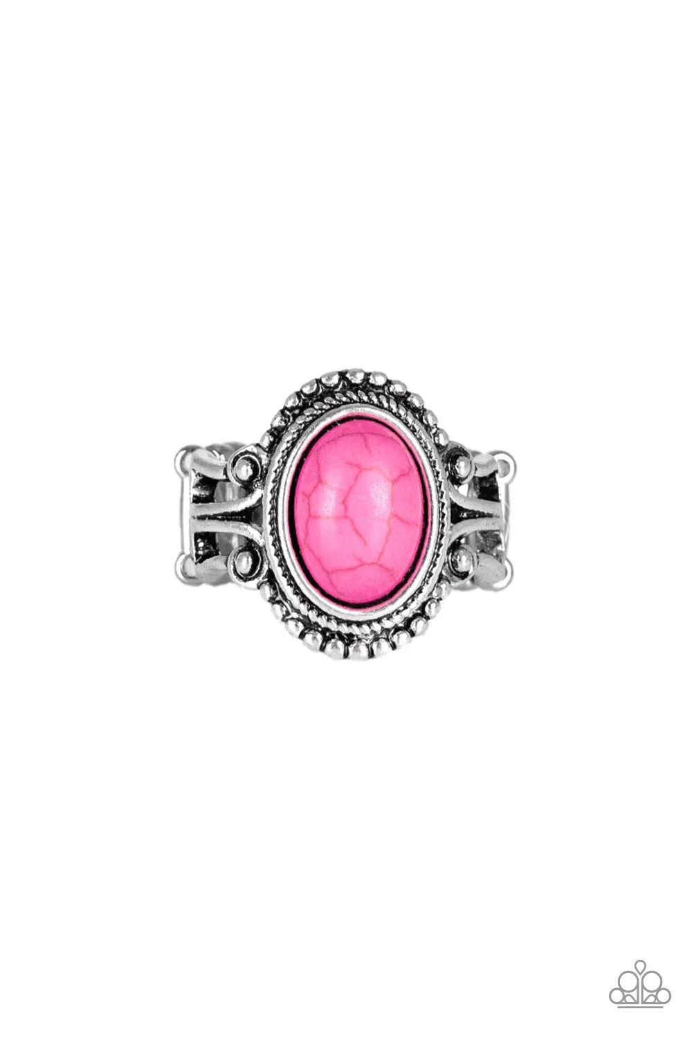 All The World's A STAGECOACH Pink Stone Ring - Paparazzi Accessories