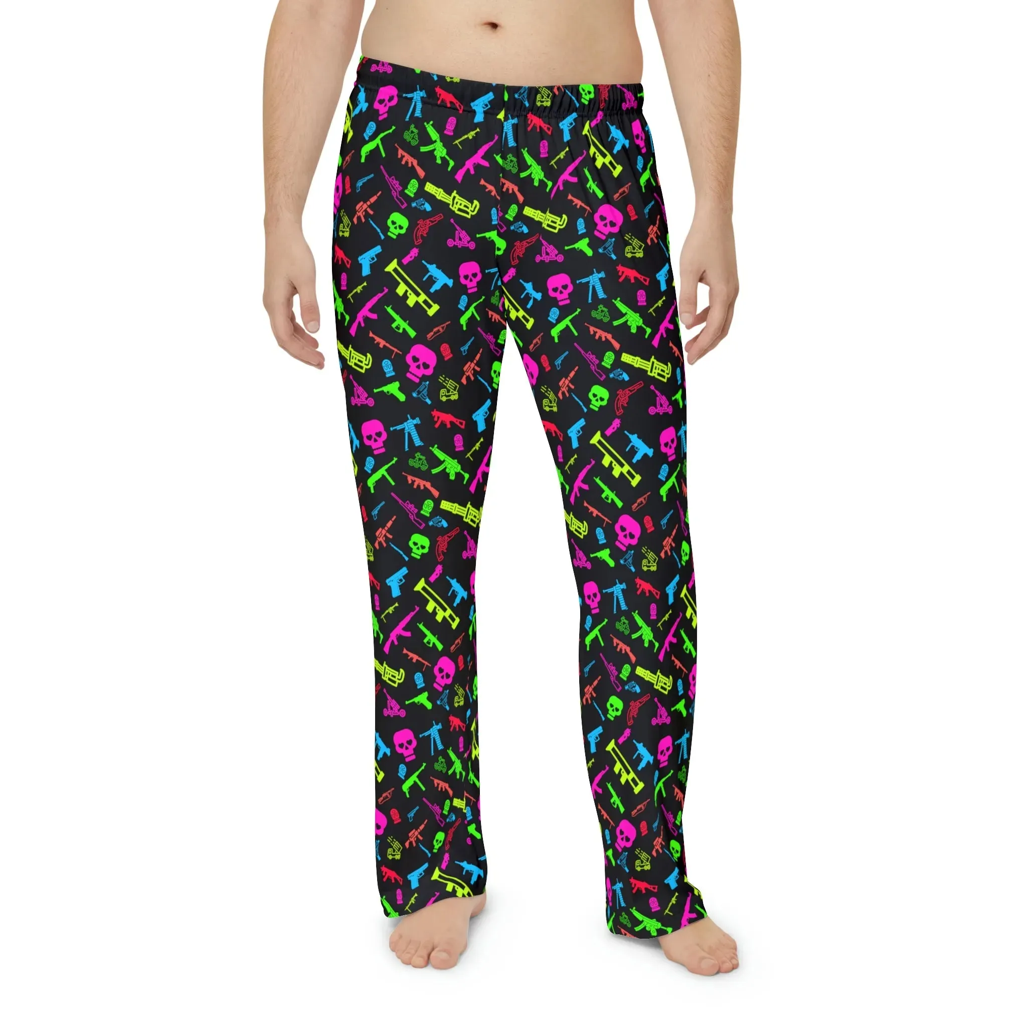 Aloha to Arms Neon Machine Guns Men's Pajama Pants