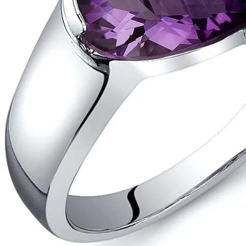 Amethyst Ring Sterling Silver Pear Shape 1 Carat Size 5