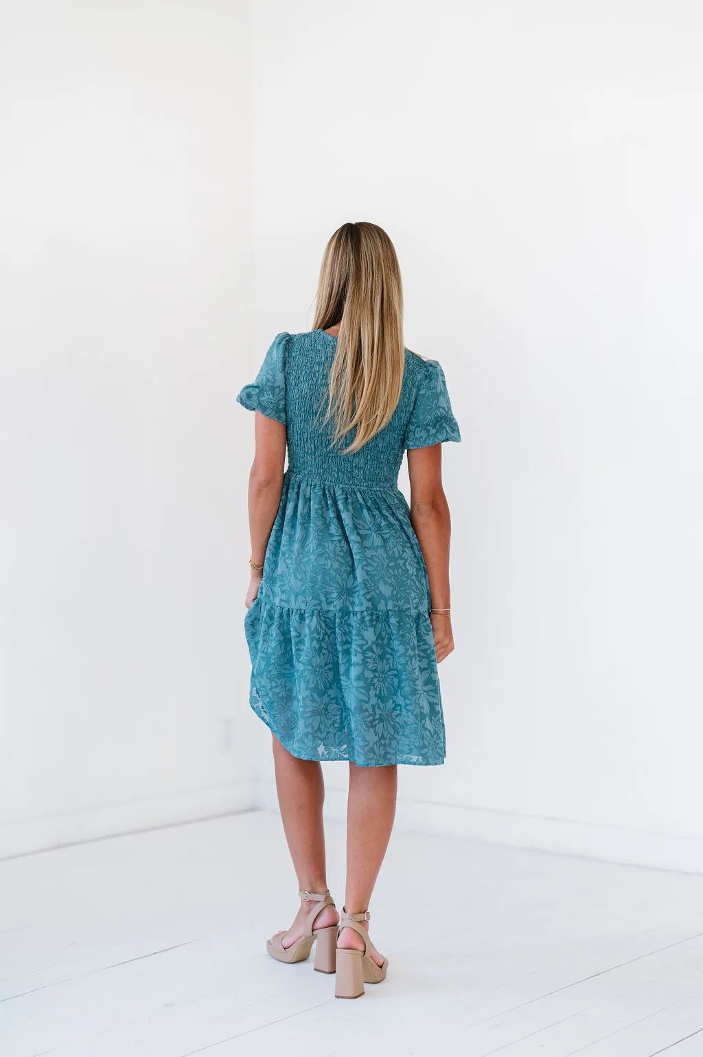 Aurora Midi Dress in Teal