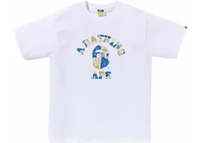 Bape Liquid Camo College Tee 'White Blue'