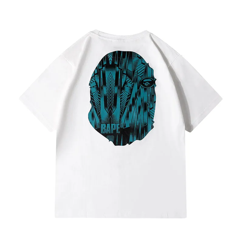 BAPE Speed Racer Big Ape Head Tee White Blue