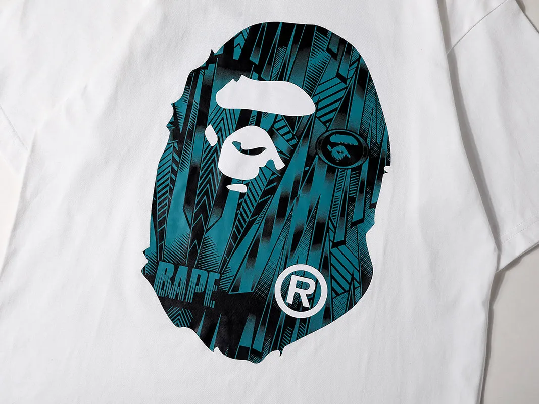 BAPE Speed Racer Big Ape Head Tee White Blue