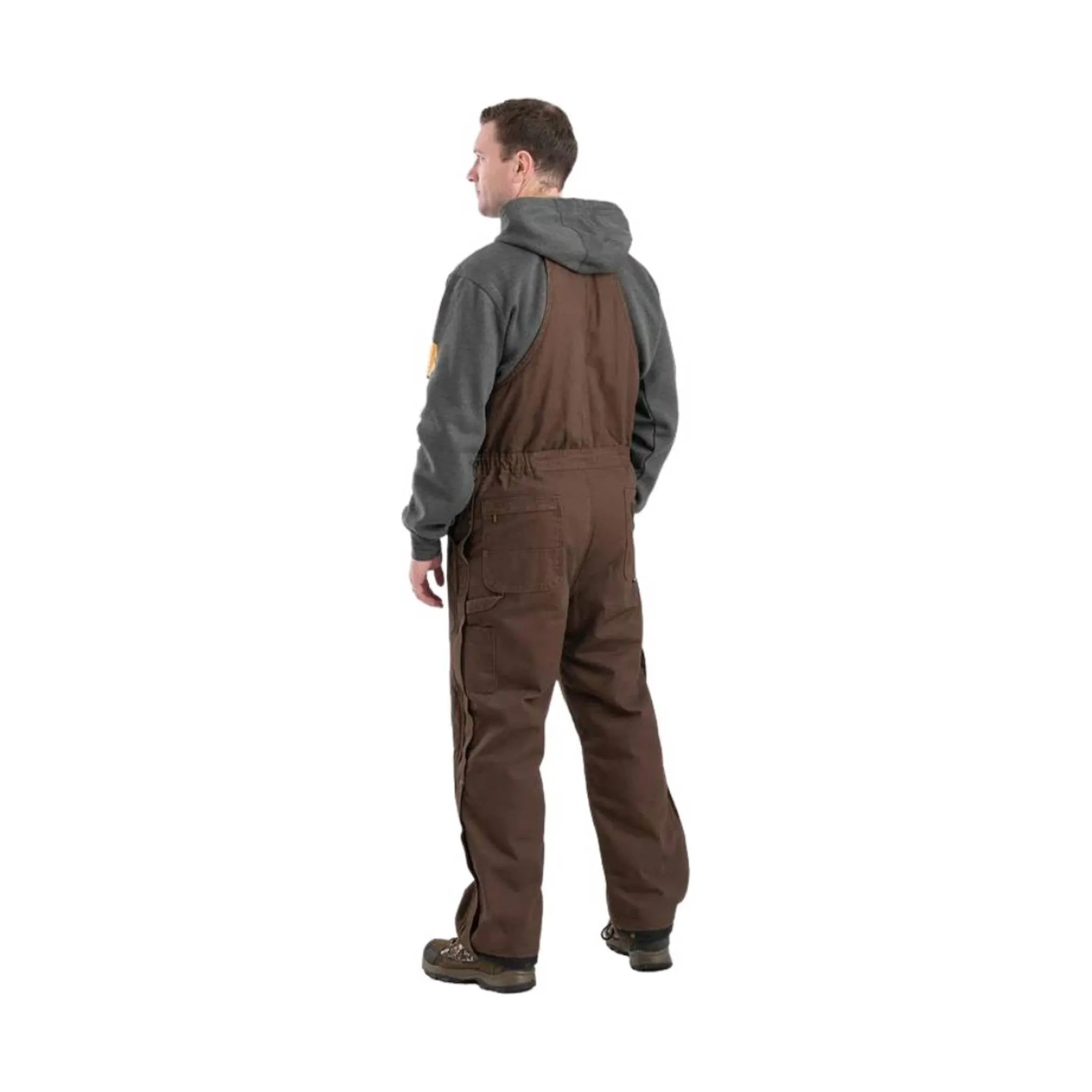 Berne Men's Heartland Insulated Washed Duck Bib Overall - Bark