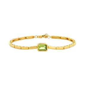 Bezel Peridot Bracelet