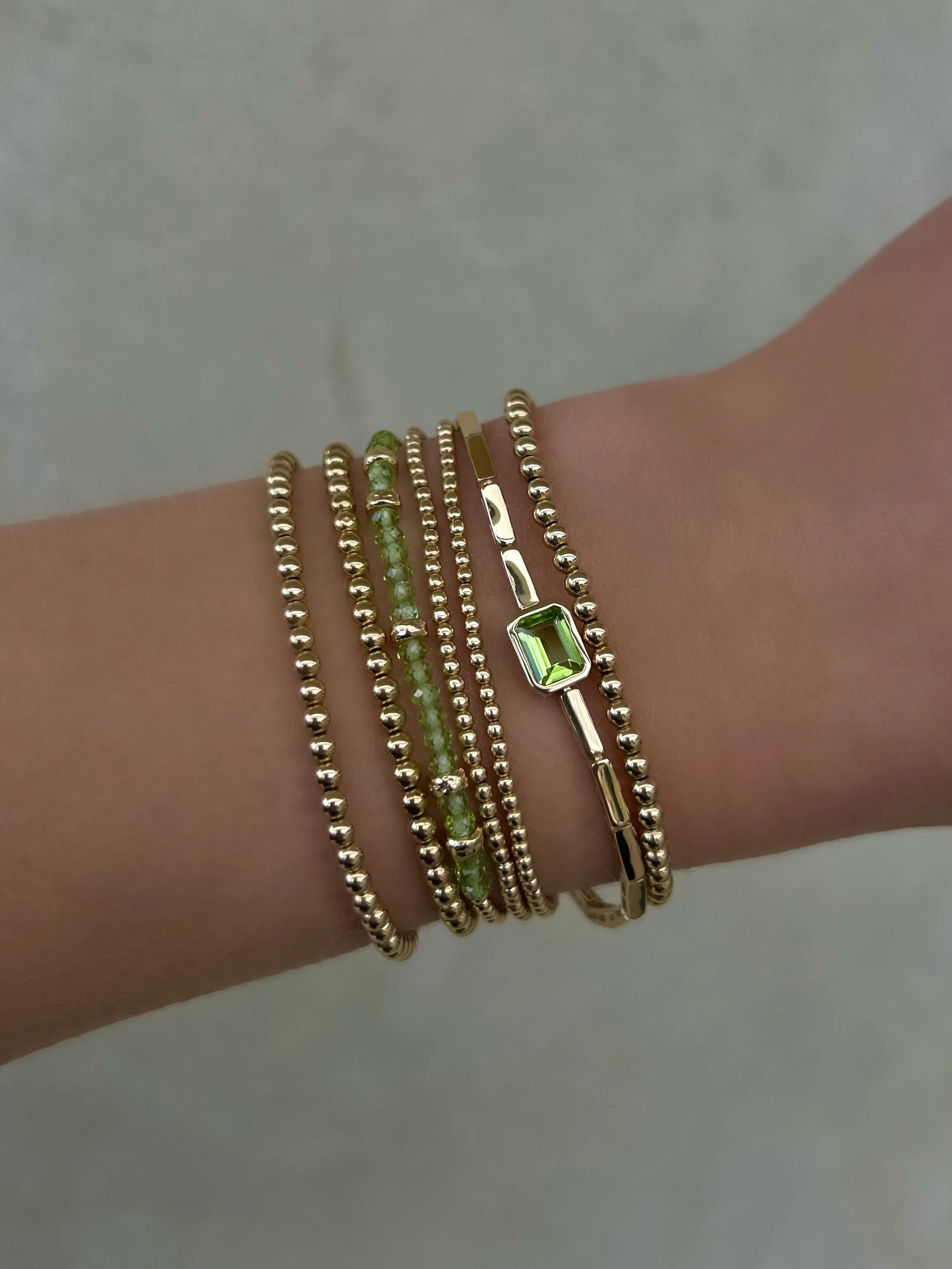 Bezel Peridot Bracelet