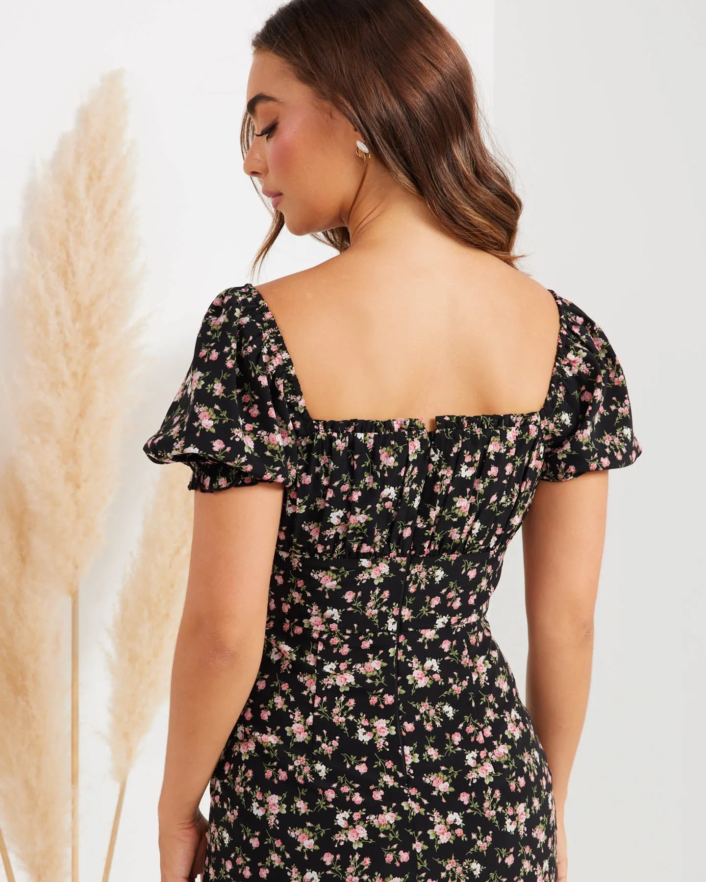 Blakely Dress-Black Floral