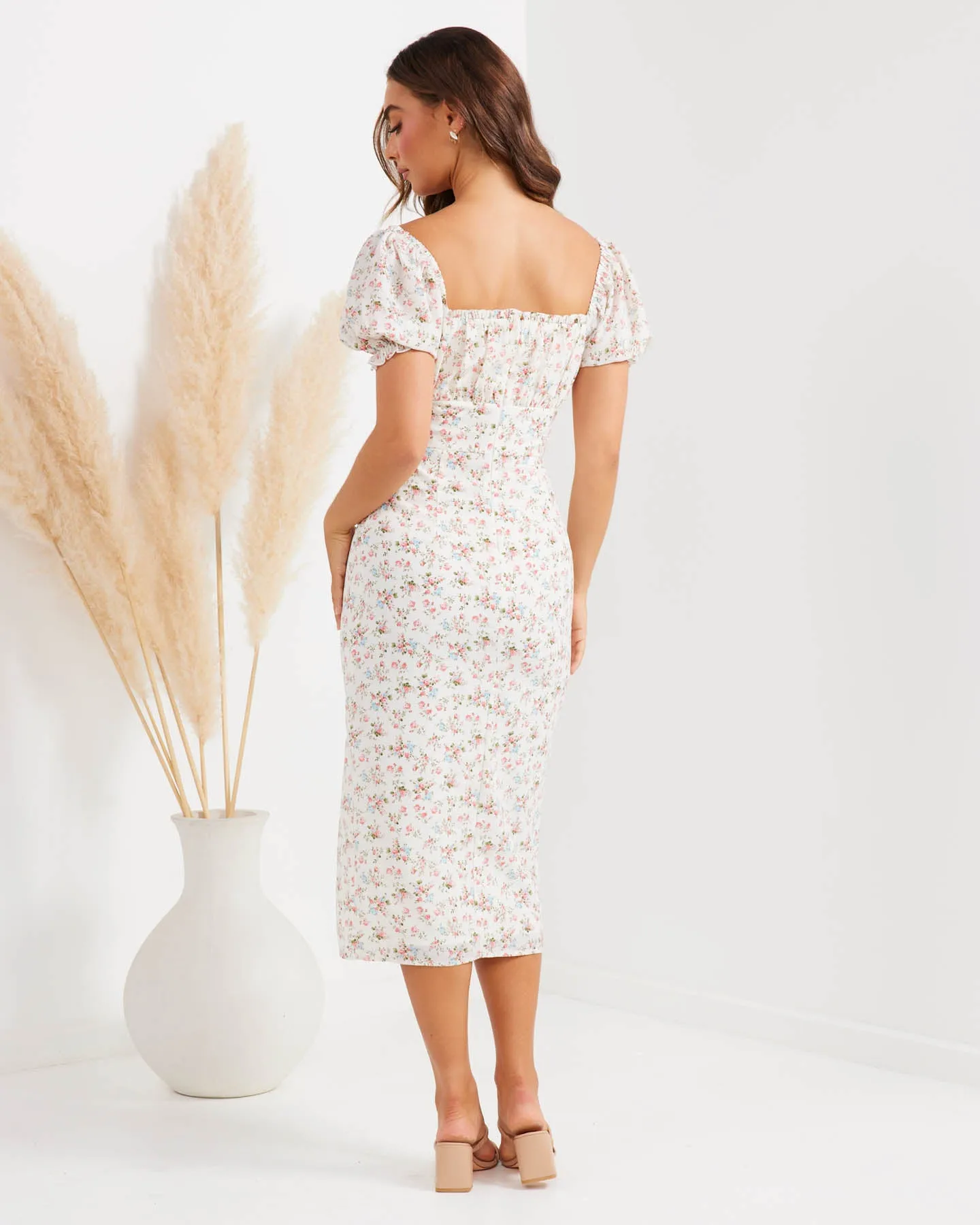 Blakely Dress-White Floral