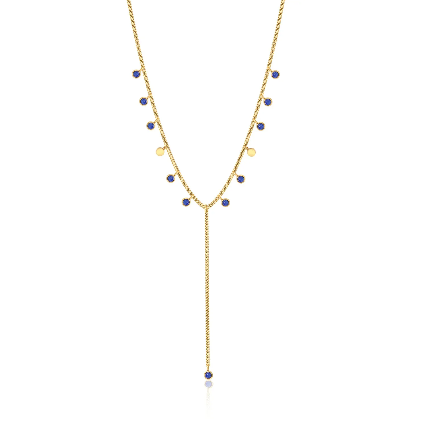 Blue Lapis Lazuli Y Shape Necklace