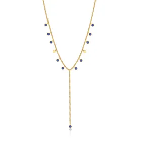 Blue Lapis Lazuli Y Shape Necklace