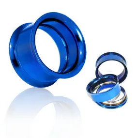 Blue Surgical Steel Double Flared Screw-Fit Tunnels