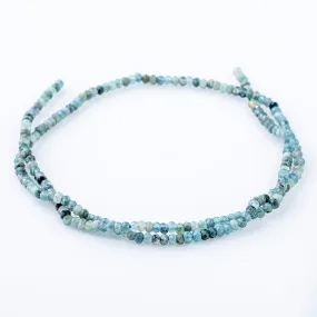 Blue Tourmaline 2x3mm Rondelle Faceted AA Grade - Microfaceted Rondelles - 15-16 inch