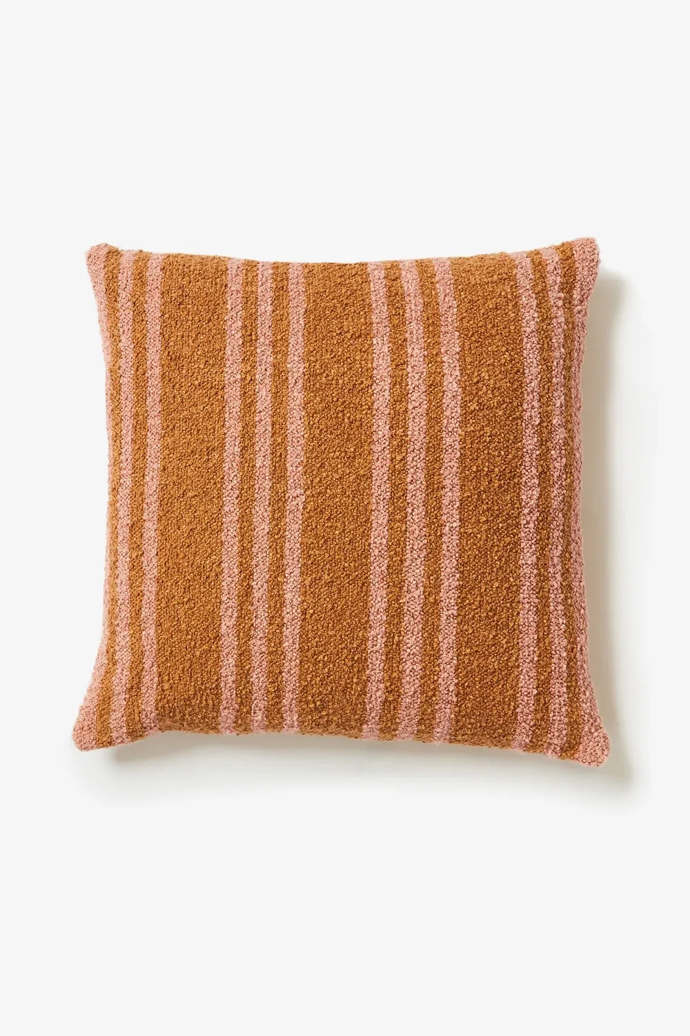 BONNIE AND NEIL BOUCLE CUSHION TRIO STRIPE TAN PINK 60CM