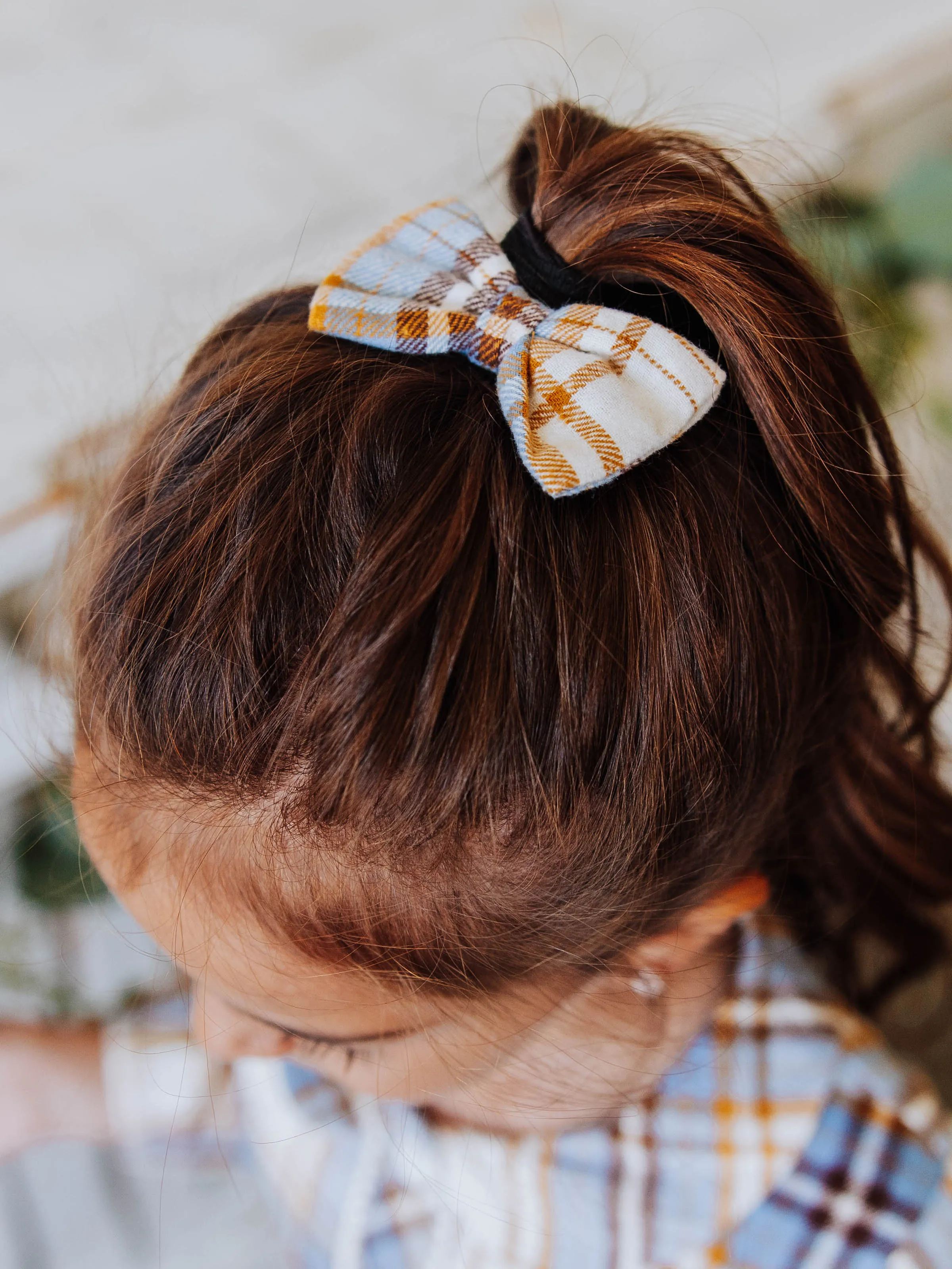 Bow Set Duo - Blue Stone Plaid