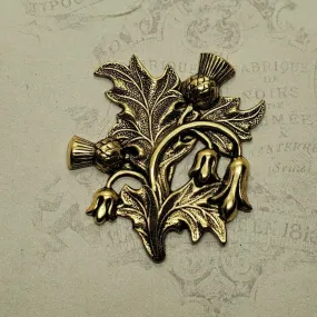 Brass Thistle Flower Stampings - 4073RAT.