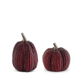 Burgundy Assorted Resin Indian Corn Pumpkins - Tall Styles